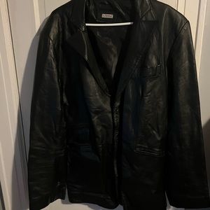 Men Sabira Black Soft Leather Blazer XXL